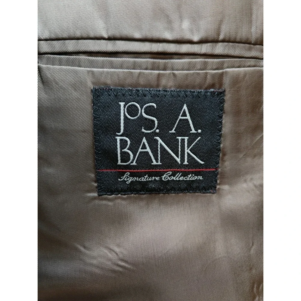 Jos A Bank Mens Wool Blazer 44L Brown 2 Button Sports Coat Signature Collection